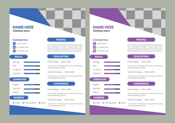 Obraz premium Business corporate CV resume design template 