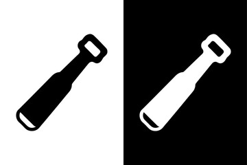 Bottle Opener Silhouette Vector Black & White Bar Tool Icon.