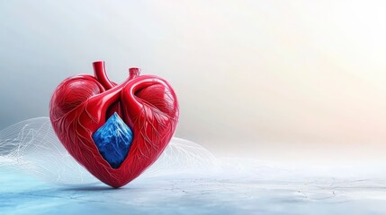 Fototapeta premium Strong Heart Inner Strength Resilience Courage Anatomy Medical 3D Render Healthcare