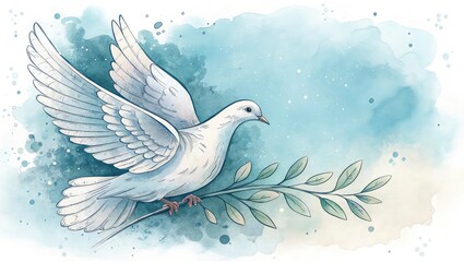 Obraz premium white dove on the sky