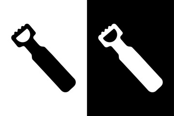 Minimalist Bottle Opener Silhouette Icon Crisp Vector Graphic.