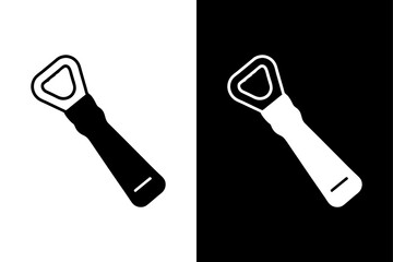 Minimalist Bottle Opener Silhouette Icon Crisp Vector Graphic.