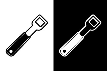 Minimalist Bottle Opener Silhouette Icon Crisp Vector Graphic.