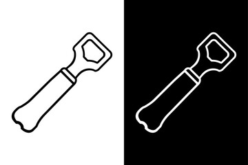 Download Bottle Opener Silhouette Vector Clean Black & White Design.
