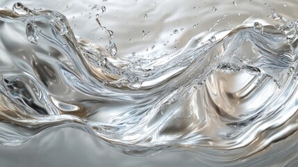 A crystal-clear texture of water with undulating ripples, tiny splashes, and air bubbles forming a serene pattern