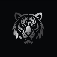 Modern Tiger Head Vector Logo – Bold Illustration with black Eyes & Clean Design