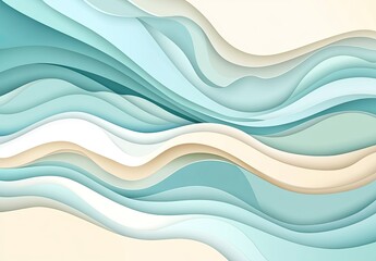 Abstract wavy layers of pastel colors
