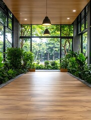 Modern Lobby with Plants