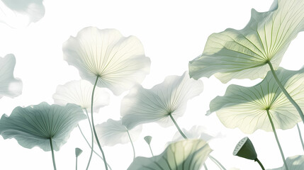 Delicate Lotus Leaves in Soft Light