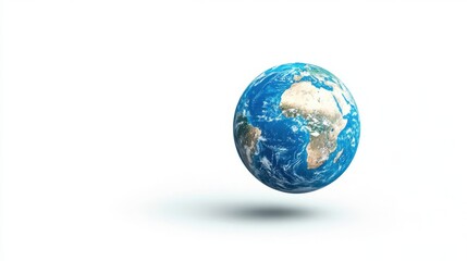 Fototapeta premium A rendering of planet Earth floating against a white background