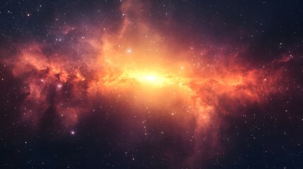 Fototapeta premium Ethereal nebula in the night sky surrounded by dreamy cosmic rays streaming from a distant star