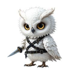 Fototapeta premium Warrior Owl Chibi