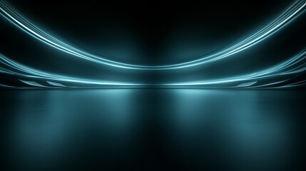 Illuminated darkness, a captivating display of light streaks in dark room