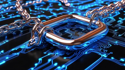 Cyber Security Chain Link.