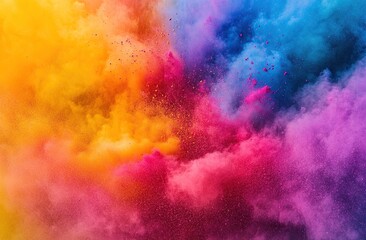 Naklejka premium Vibrant Color Powder Explosion Background