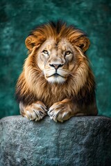 Obraz premium Majestic Lion on Rock