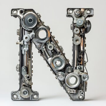 Engineering-themed letter N