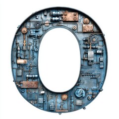 Fototapeta premium Engineering-themed letter O