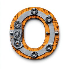 Naklejka premium Engineering-themed letter O