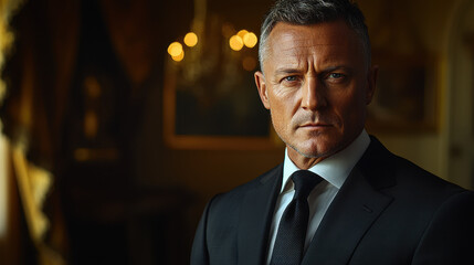 Political campaign ad showcases candidate with deepfake technology in a cinematic, moody atmosphere