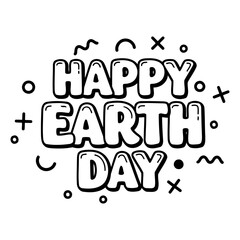Bold, playful Happy Earth Day graphic