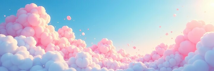 Colorful sky background with gradient pastel shades, playful comic style, perfect for wedding cards, digital presentations, whimsical decor, abstract,  rainbow