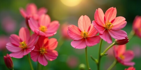 Obraz premium Close-up of vibrant Glechoma flowers blooming in a garden during spring, garden, spring