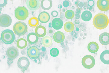 Abstract green circles on Transparent background. (1)