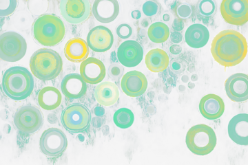 Abstract green circles on Transparent background. (1)