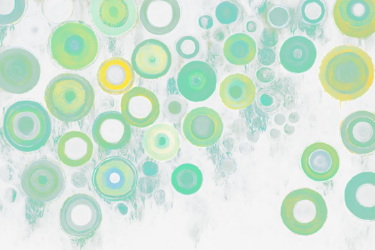 Abstract green circles on Transparent background. (1)