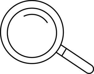 magnifying glass isolated on black white line art vector illustration  icon design