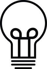 vector illustration of a silhouette of a bulb black white line art  icon design