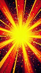 Comic book style background with a burst of spiral rays and halftone dots, perfect for a dynamic and colorful design,  retro,  halftone dots