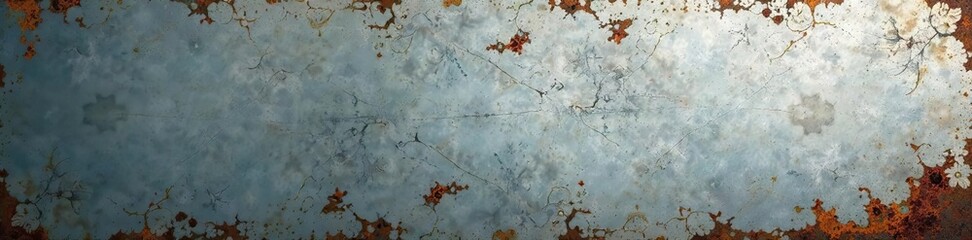 Obraz premium Distressed metallic wall with scratches and rust, industrial, texture