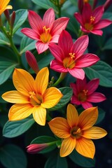 Obraz premium Close up of colorful blooms of Australian Natives in full bloom, showcasing the vibrant hues and unique shapes of flowers, vibrant, wild