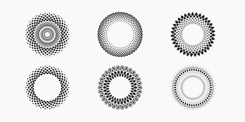 Half tone circle. Vector illustration isolated on the white background.