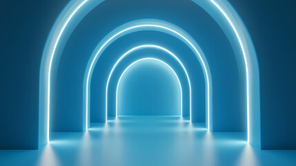Fototapeta premium Abstract Neon Archway Corridor