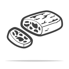 Italian bread stirato outline icon transparent vector isolated