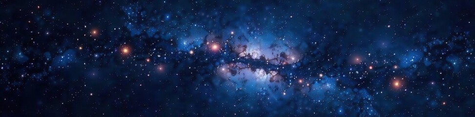 Dark infinite universe with shining stars and constellations, stardust nebulae in stellar space,  constellations, cosmic