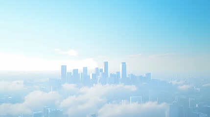 Fototapeta premium Modern City Skyline Above the Clouds