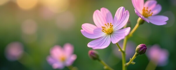 Close-up of delicate Cuckooflower with blooming flowers,  background,  colorful