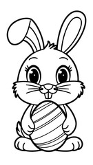 Fototapeta premium Coloring book pages for kids, where there is no Easter bunny background,