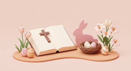 Easter and Faith: A Peaceful, 3D Illustration