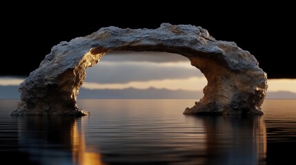 Fototapeta premium Natural rock arch over tranquil water