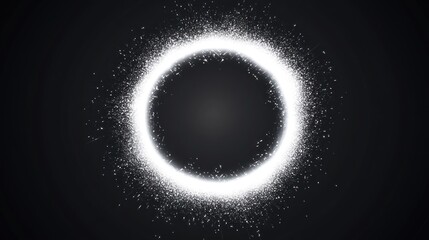 Fototapeta premium Empty Circle in Particle Ring, Dark Background