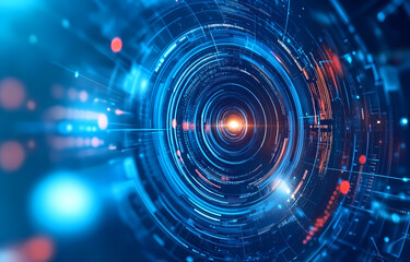 Obraz premium Abstract Futuristic Technology Concentric Circles Design