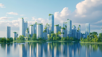 Fototapeta premium Sustainable Urban Development in a Green City