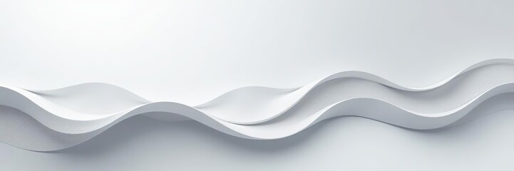 Obraz premium Elegant abstract grey and white wave lines on horizontal backdrop for business banner or backdrop, white, lines