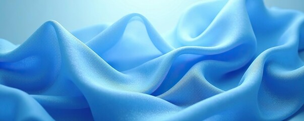 Obraz premium Elegant and ethereal blue tulle fabric creating a subtle and sophisticated abstract texture for backgrounds or design elements, whimsical, abstract