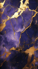 Purple and Gold Marble Abstract Design